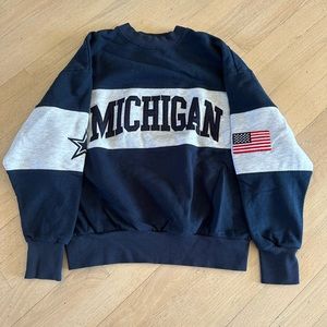 Michigan navy and grey crewneck